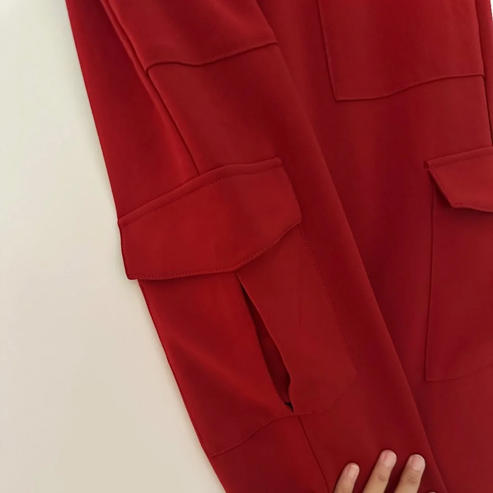 THEORY Amazing Brick Red  Cargo Jogger Pants Sz 2 NWT $325!! - Picture 4 of 5